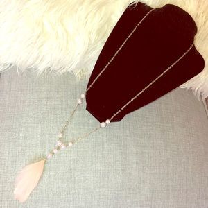 Blush Pink Feather Necklace